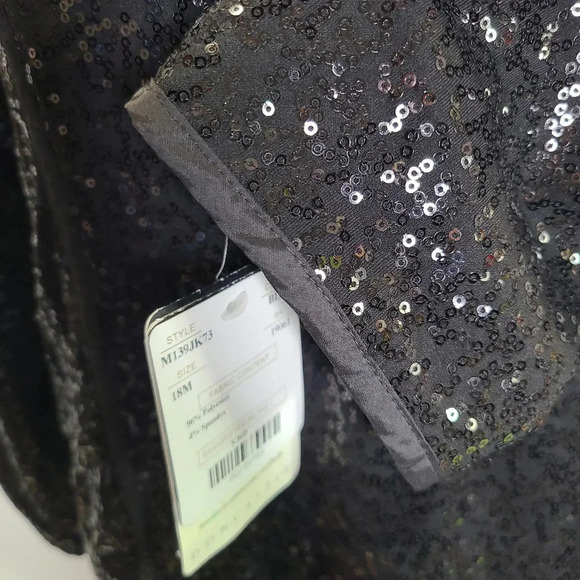 Doncaster Collection Black Sequins Sequined Blazer Jacket 18 Holiday Evening - Picture 10 of 16